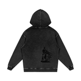 Snow Washed Loose Cotton Hoodie